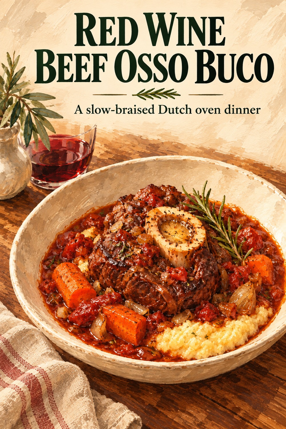 Red Wine Beef Osso Buco Pinterest graphic